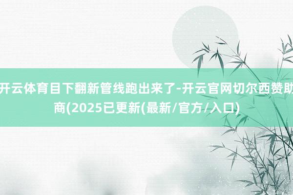 开云体育目下翻新管线跑出来了-开云官网切尔西赞助商(2025已更新(最新/官方/入口)