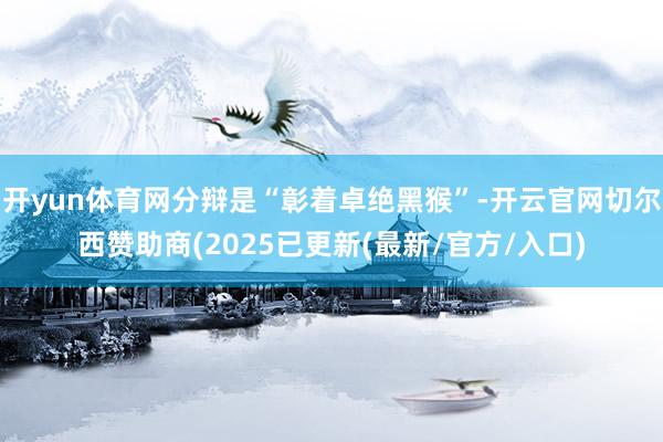 开yun体育网分辩是“彰着卓绝黑猴”-开云官网切尔西赞助商(2025已更新(最新/官方/入口)