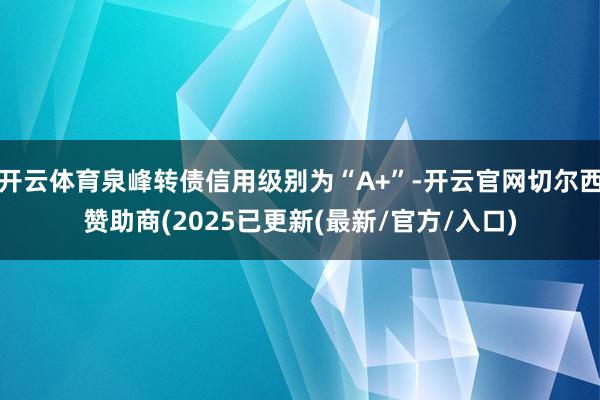 开云体育泉峰转债信用级别为“A+”-开云官网切尔西赞助商(2025已更新(最新/官方/入口)