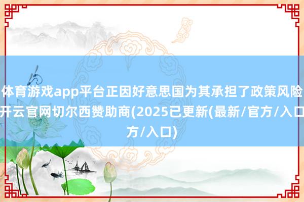 体育游戏app平台正因好意思国为其承担了政策风险-开云官网切尔西赞助商(2025已更新(最新/官方/入口)