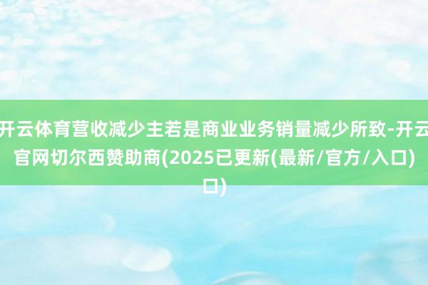 开云体育营收减少主若是商业业务销量减少所致-开云官网切尔西赞助商(2025已更新(最新/官方/入口)